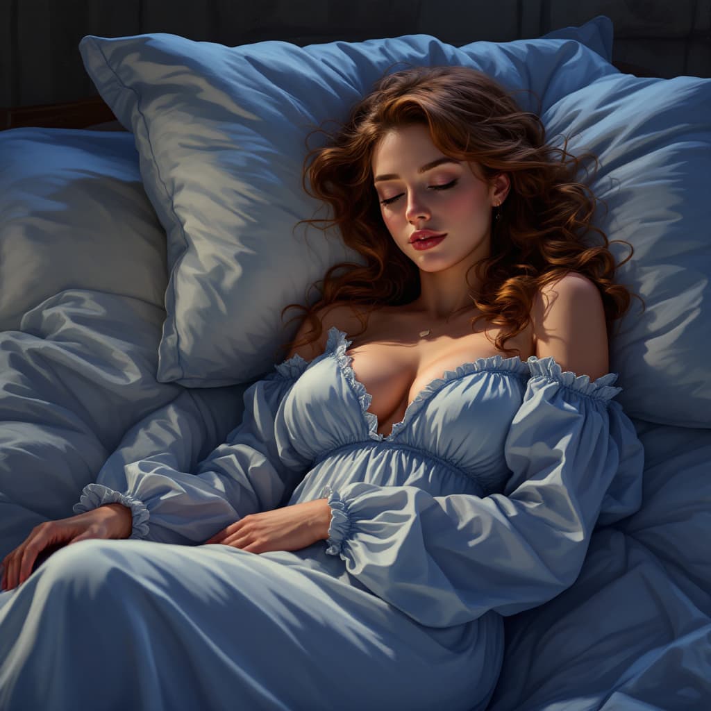 AI generated: Zoe voss sleeping with night gown 