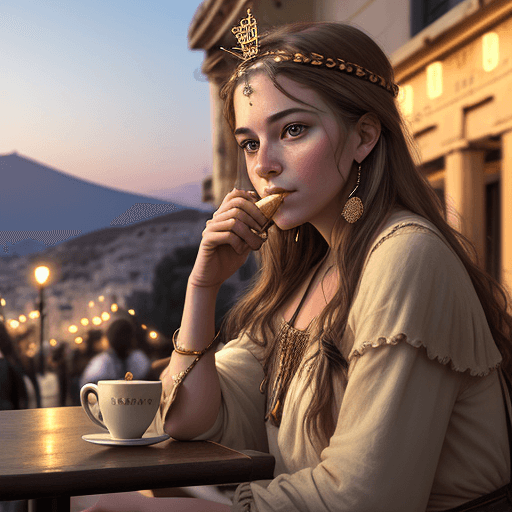 AI generated: /imagine prompt: post classic, portrait photography, boho outfit, super realistic woman, sitting in ...