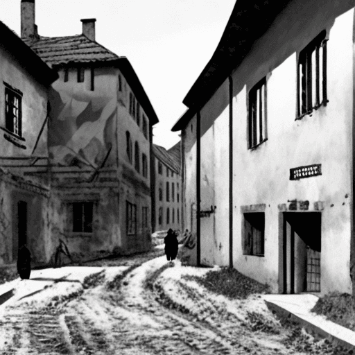 AI generated: "Explore the harrowing reality of life in a Nazi-occupied village with our AI-generated depiction of...