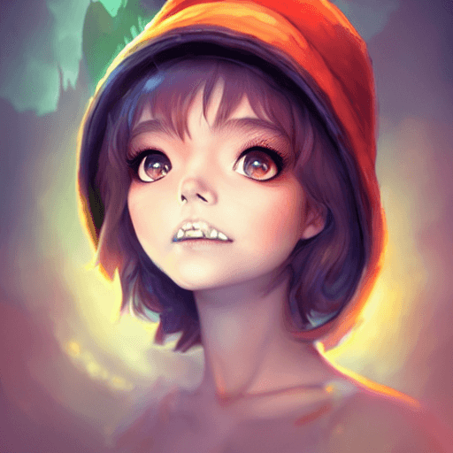 AI generated: The personification of the Halloween holiday in the form of a cute girl with short hair and a villai...