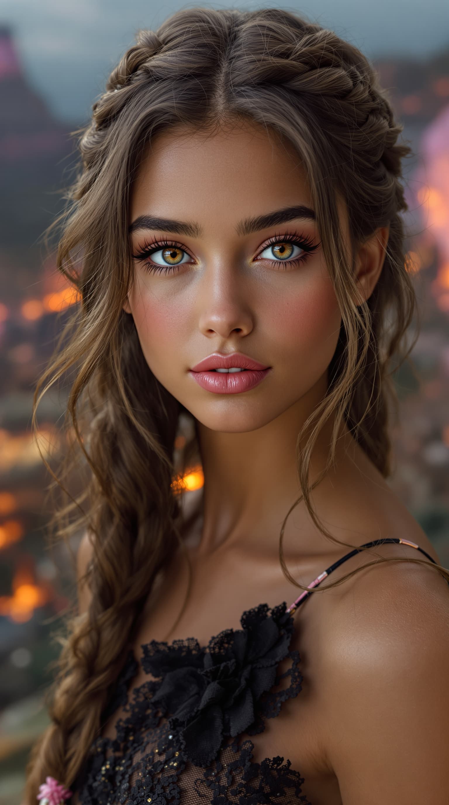 AI generated: A professional photograph showcasing Sarah, the most beautiful seventh-grade girl in the world, rend...