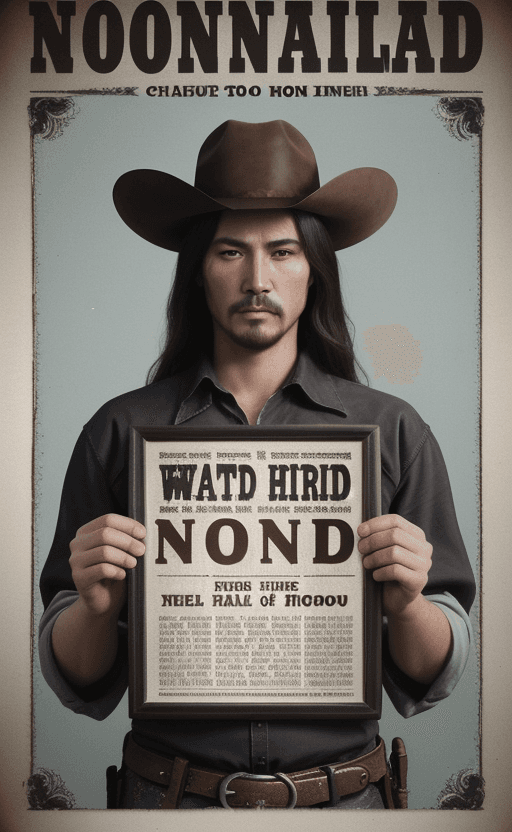 AI generated: western style wanted poster for MykeyLV