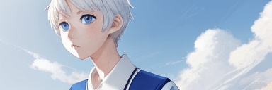 AI generated: perfect anime quality, masterpiece, school, white school uniform, short sleeves, blue uniform, campu...