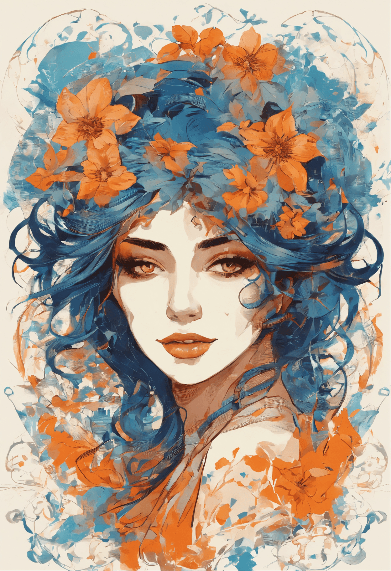 AI generated: masterpiece, (beautiful and aesthetic:1.5), surrealism, highly detailed, a portrait painting of 1gir...