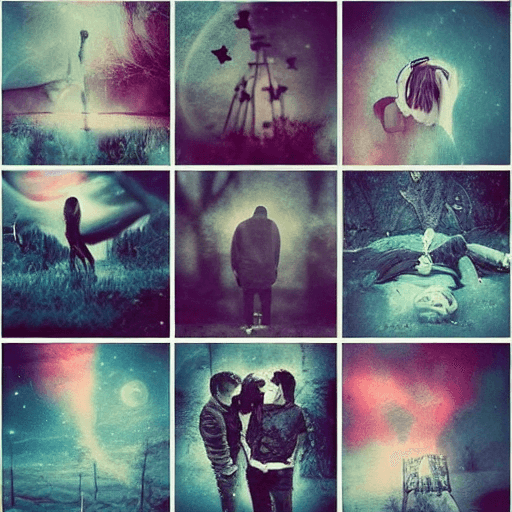 AI generated: Create a cover for the music album, a trap love music. The photo should convey an atmosphere of lone...