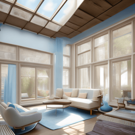 AI generated: High resolution photography interior design, dreamy sunken living room conversation pit, wooden floo...