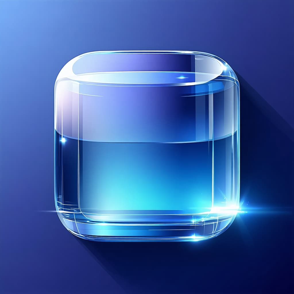 AI generated: Generate a sleek, glass-themed icon for a modern tech startup. The design should look minimal, futur...
