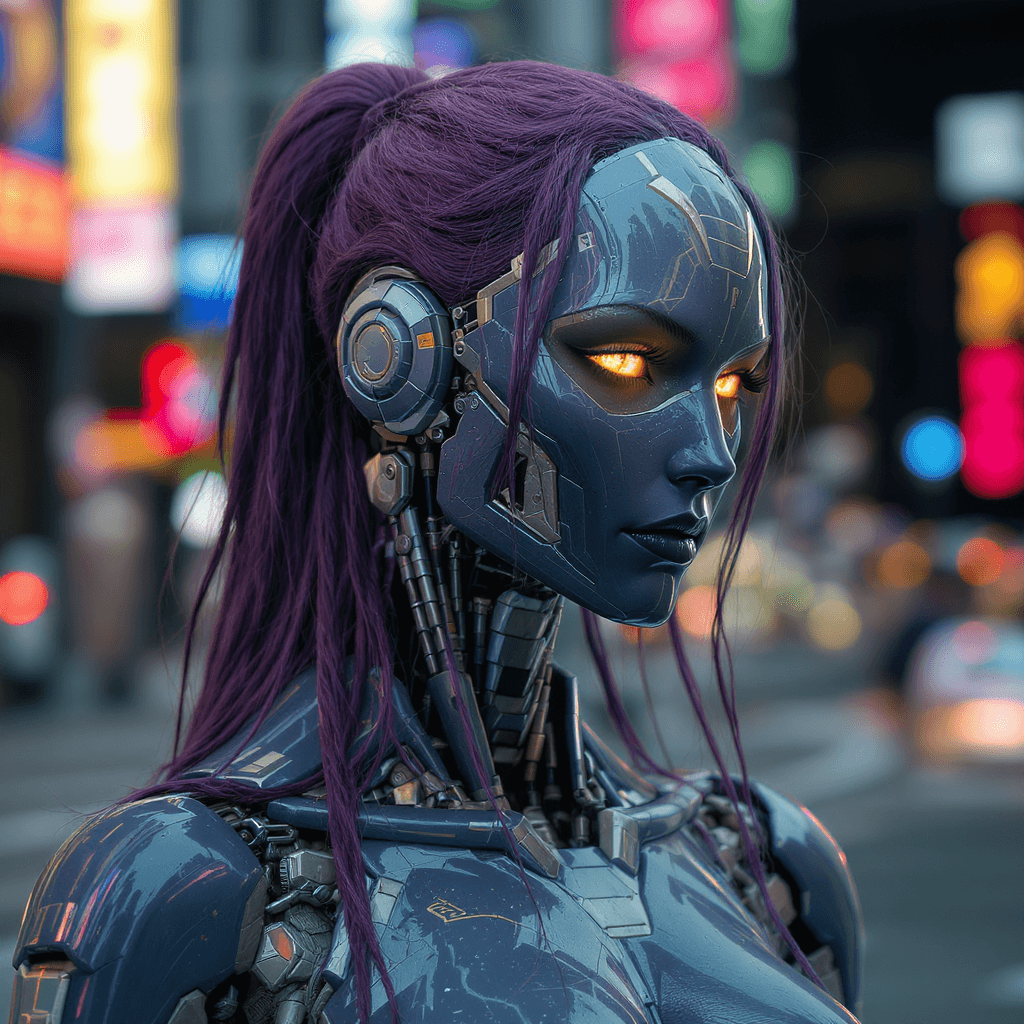 AI generated: Female cyborg 