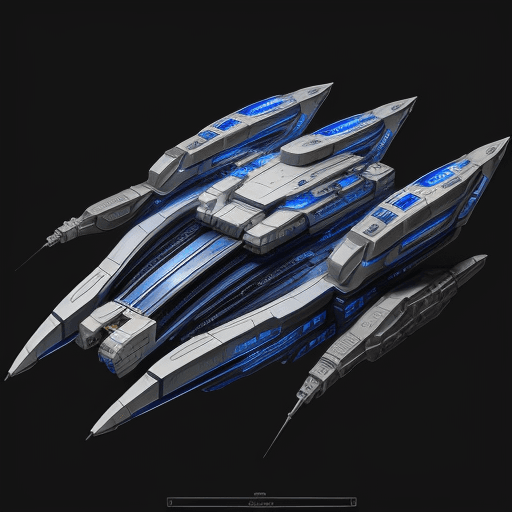 AI generated: sketches blueprint of futuristic sci-fi transport spacecraft, warp engines, golden ratio, fake detai...