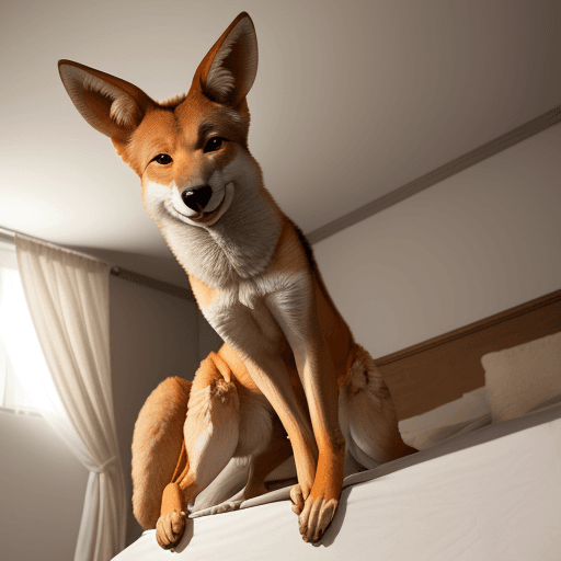 AI generated: Gay male dingo, sex, above bed