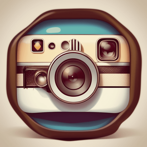 AI generated: i would like you to create a design logo for instagram, wicht retro camera and text.in the moddle: A...