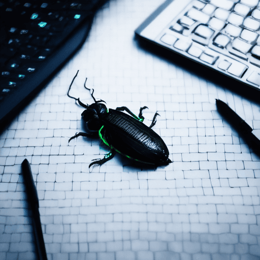 AI generated: man in black, hacker, notebook, cicada,  macbook, hacking, hack, coding, neon lights, 8k, high resol...
