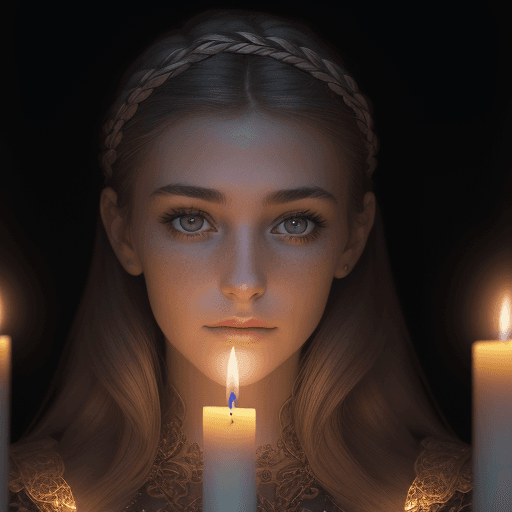 AI generated: Close-up portrait of mix of European young lady, extremely high-quality photograph, indoor backgroun...