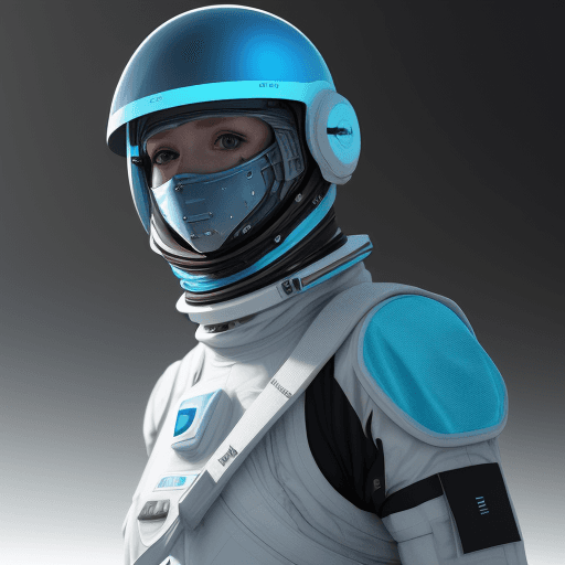 AI generated: Photo of a ultra realistic future space outfit, ESS als buchstaben sichtbar, farben dunkelgrün und d...