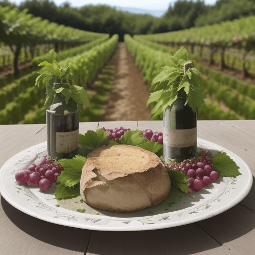 AI generated: sanglier dans un plat. décor dans les vignes