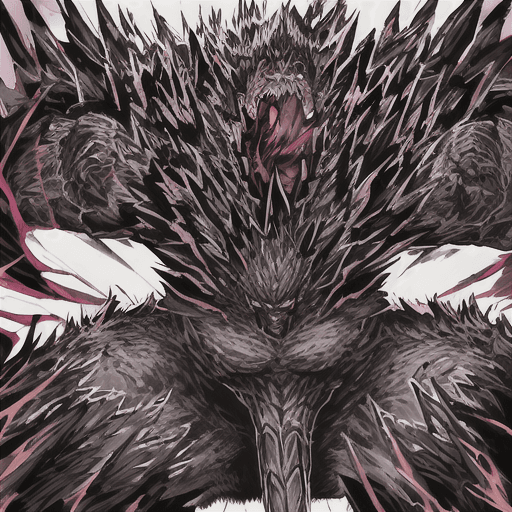 AI generated: giant monster, darkness, agressive pose :: epic emotional, rage, anger, power, tribal darkfantasy