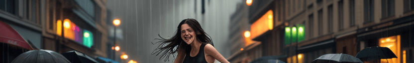 AI generated: iphone photo man, long brunette hair, walking the city streets at night in the rain, tank top, wet c...