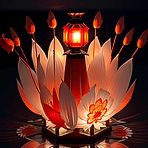 AI generated: japonaise,Furisode ,lanterne,rouge et orange,8k,dansun pièce remplie de lanterne et de fleurs,haute ...