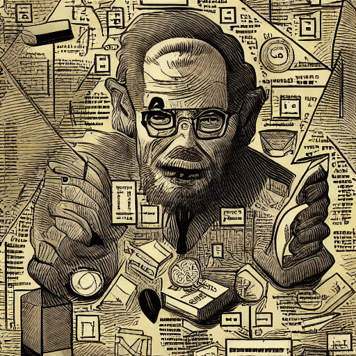 AI generated: Mad mathematician, extremely detailed
