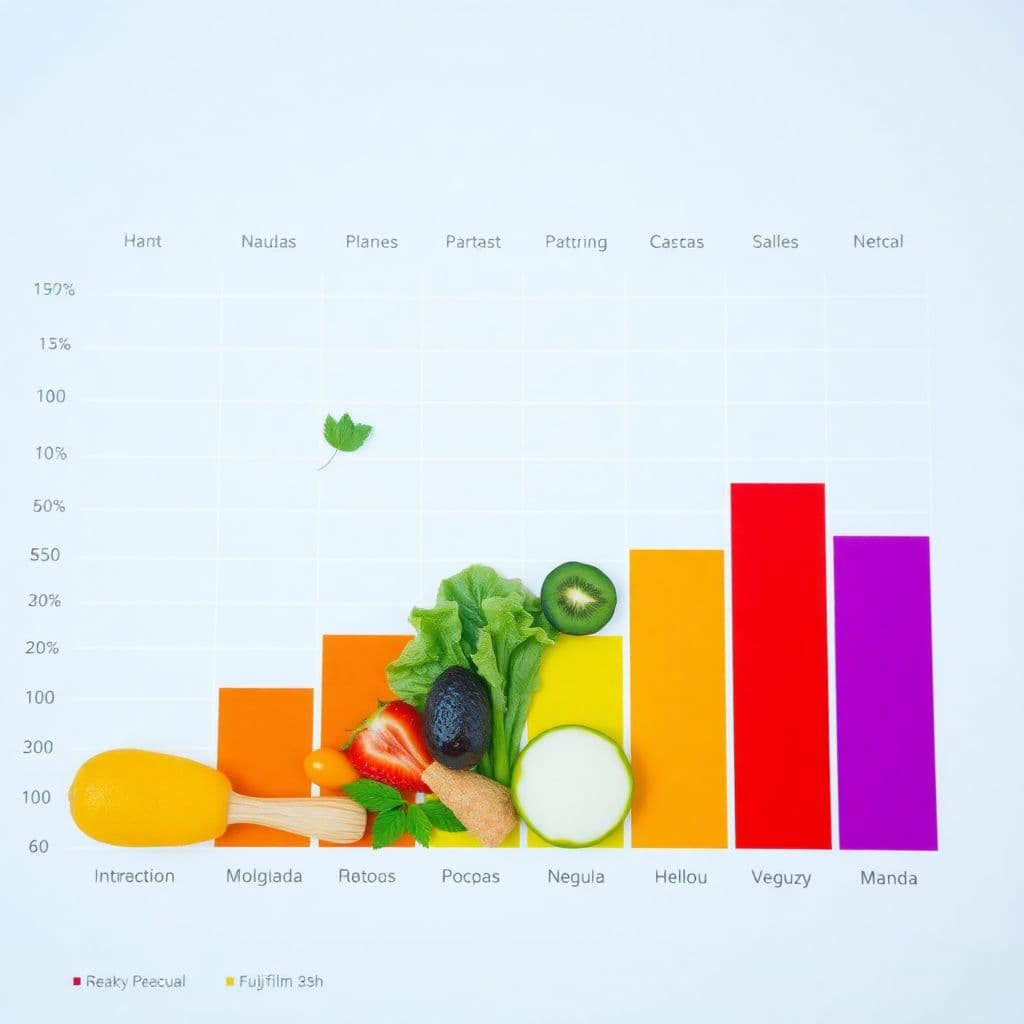 AI generated: A colorful digital chart showing nutritional breakdown, emphasizing balanced plant-based eating
 dsl...