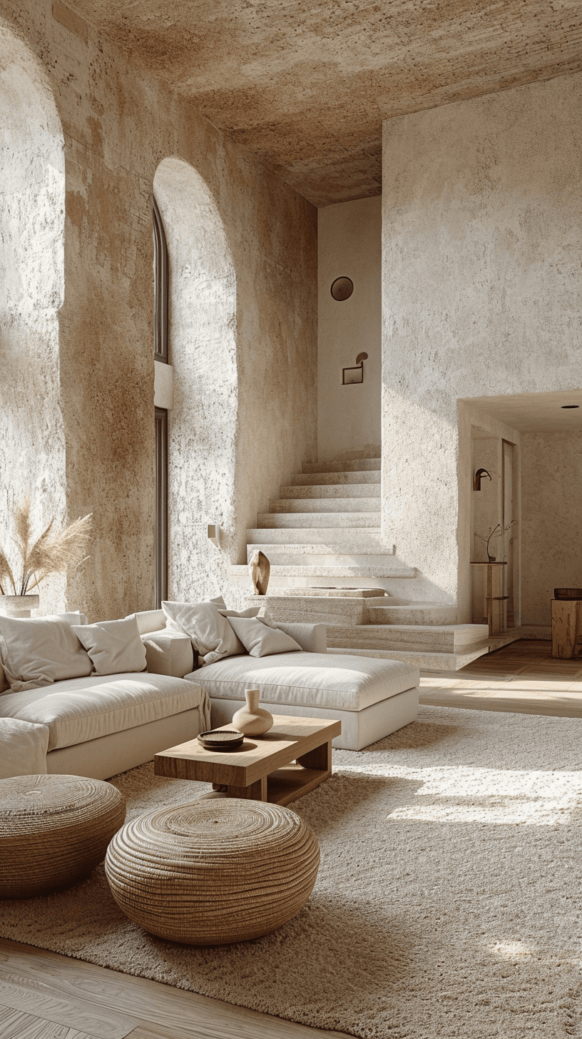 AI generated: photograph a minimalist small apartment living room as it's graced with the soft light of morning, t...
