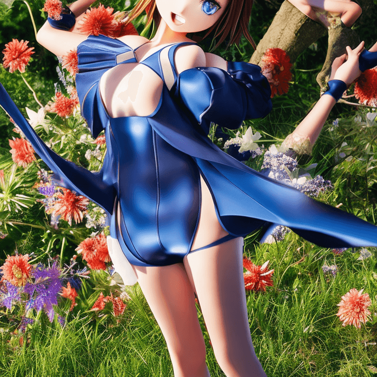 AI generated: 
1girl, anime, beautiful, looking at viewer, dark blue bikini, happy, full shot, best quality, (full...