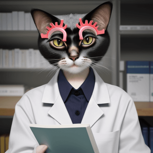 AI generated: anthropomorphic scientist cat