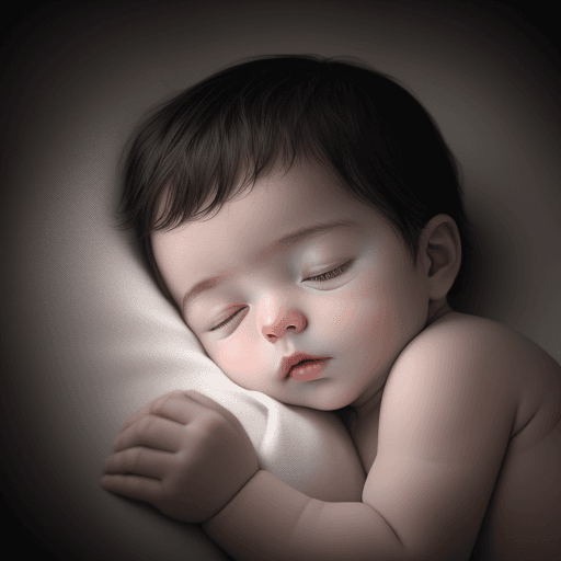 AI generated: (masterpiece, best quality), a 3 month old baby sleeping in a dark room, soothing tones, muted color...