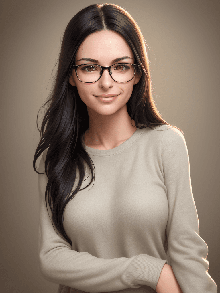 AI generated: high-resolution, one young adult female portrait, casual vibe, in his thirties, long casual dark hai...