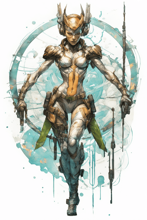 AI generated: sticker of a artemis from dc comic, full body, Kim Jung gi, freedom, soul, digital illustration, com...