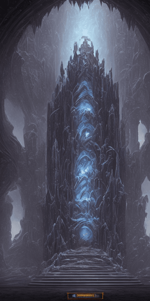 AI generated: Lich King's Throne Room, Realm of Undying Dominion. The scene unfolds within the heart of a forbiddi...