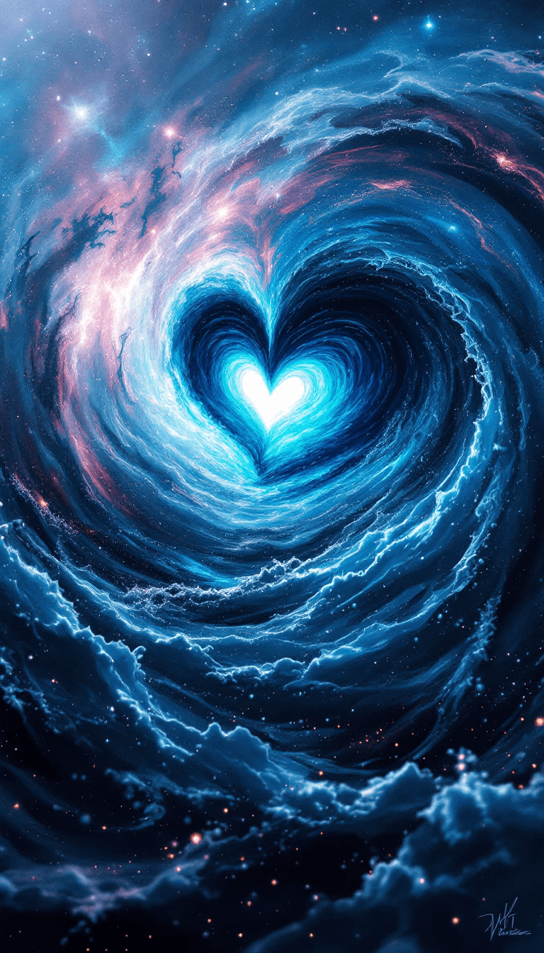 AI generated: (Loveheart Eye open) :: Swirling hyperrealistic hyperspatial vortex tornado of a loveheart, the hear...