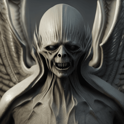 AI generated: archangel scary creepy cinematic, hyper realism, high detail, octane render, 8k