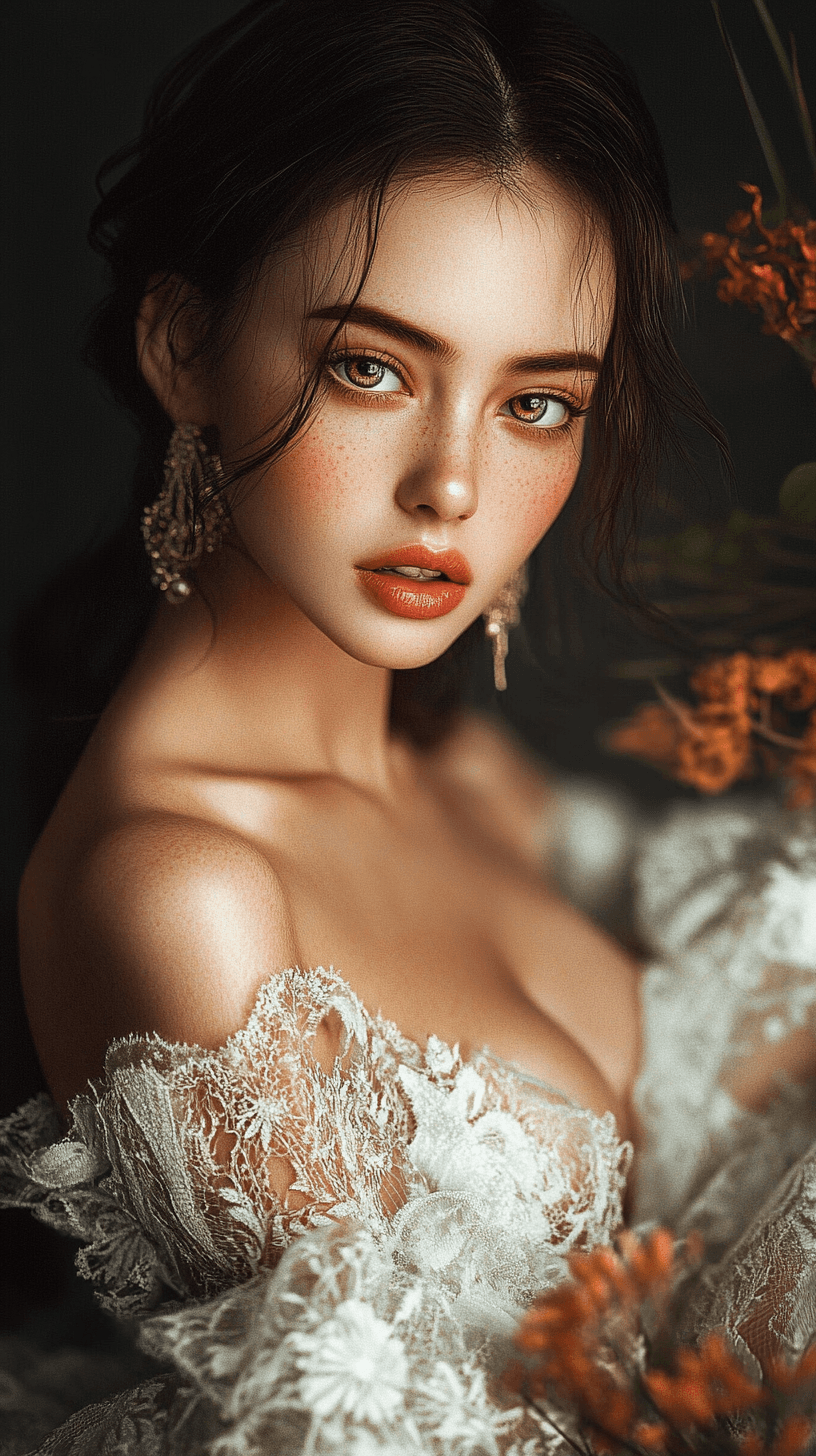 AI generated: Fine Art Studio Portrait, --ar 9:16 --style raw --stylize 150