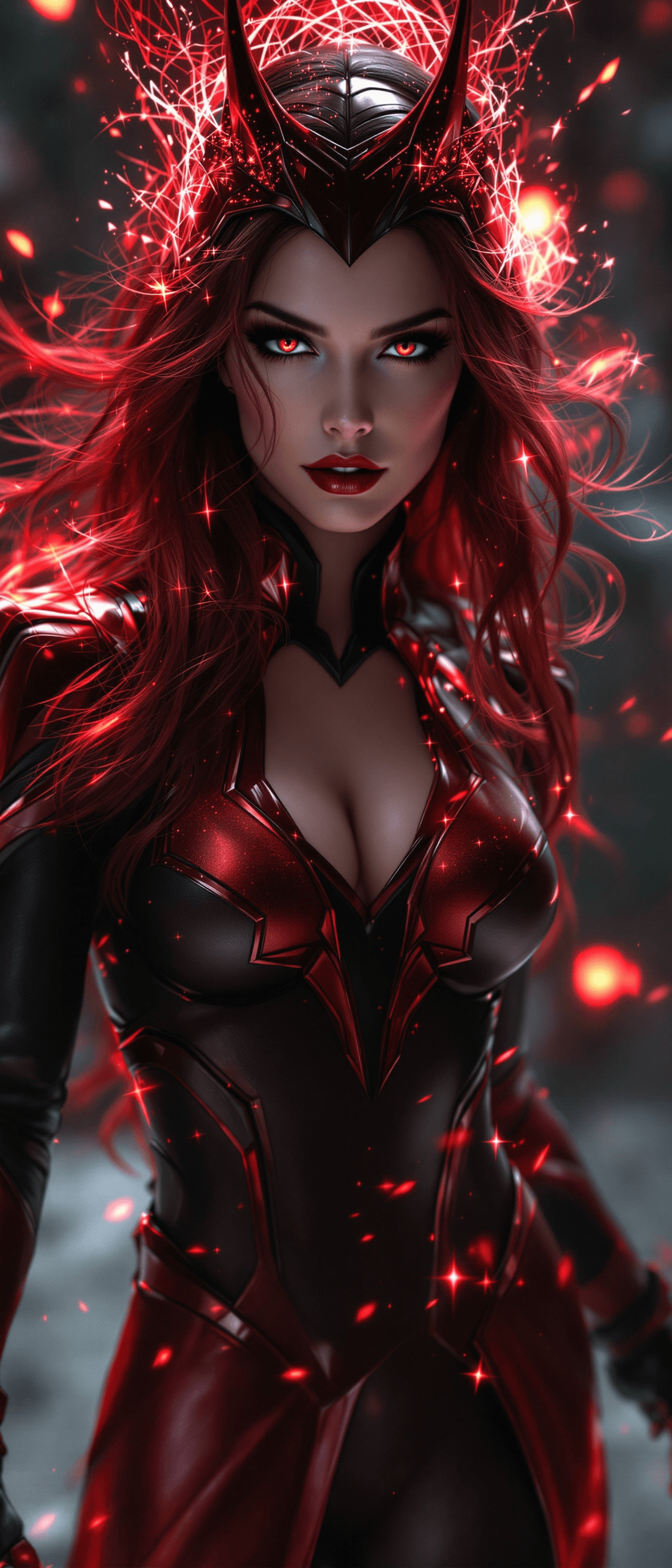 AI generated: Transform to extreme vivid fantasy realism style art, ultra-detailed masterpiece, depiction of Scarl...