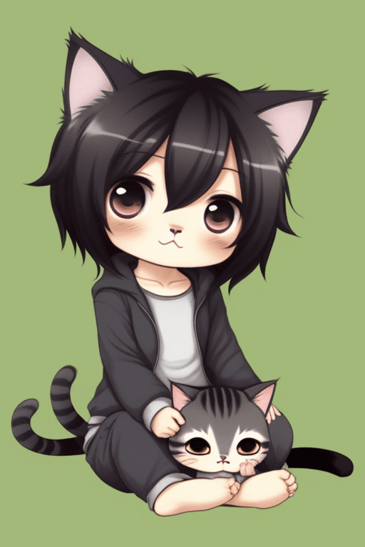 AI generated: ((chibi)), a cute cat