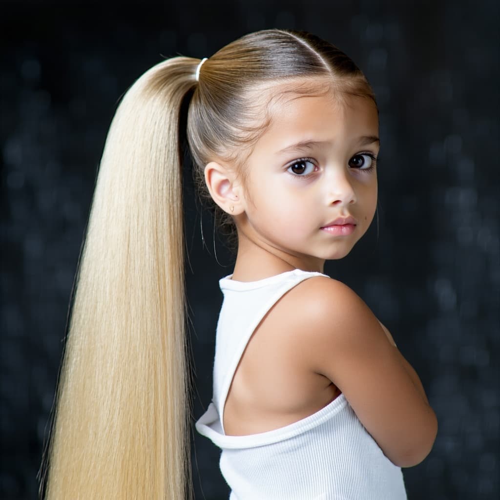 AI generated: a professional photo of a exceptionally beautiful young baby girl in the world (age 13), highly deta...
