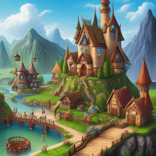 AI generated: Fantasy village