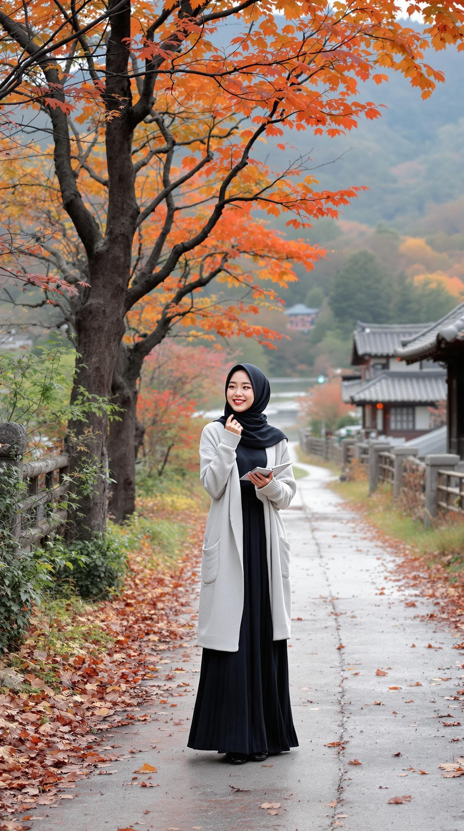 AI generated: realistic, japanese girl, beautiful girl, ulzzang face, shot front middle, pose learning something, ...