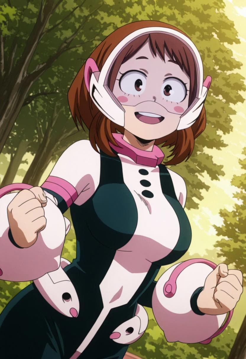 My Hero Academia characters by MetalchromeX (Illustrious) - Tsuyu Asui, Ochako Uraraka, Momo Yaoyorozu