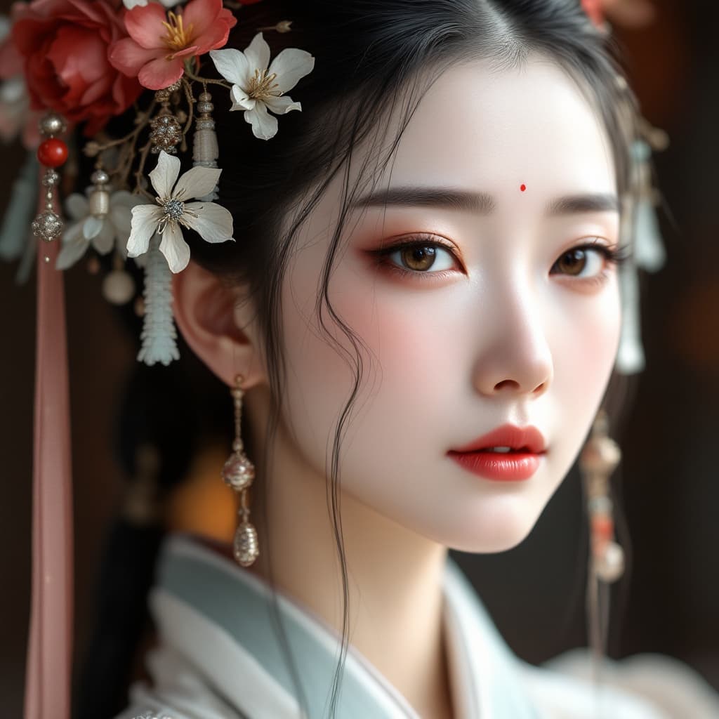 AI generated: Create a realistic style portrait of an ancient Chinese beauty, a character from Dream of the Red Ch...
