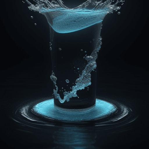 AI generated: a 3d realistic image of a The water. The image has a black and blue background and is rendered with ...