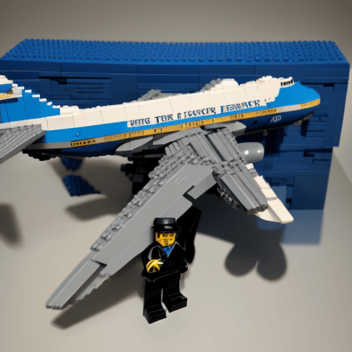 AI generated: air force one made with lego