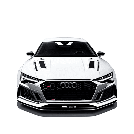 AI generated: the audi rs8 concept, in the style of minimalist illustrator, white background, traditional oil pain...