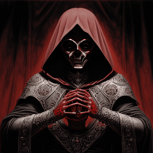 AI generated: The Masque Of The Red Death, by Godmachine, by DZO, by Scott M. Fischer, horror, esoteric, hypnogogi...