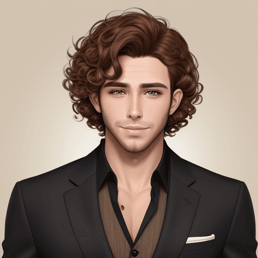 AI generated: Make a handsome man with brown curly hair