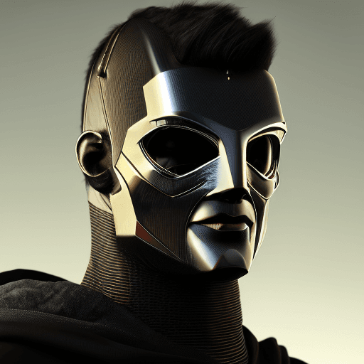 AI generated: octane render of cyberpunk superman by Tsutomu nihei, chrome silk with intricate ornate weaved golde...