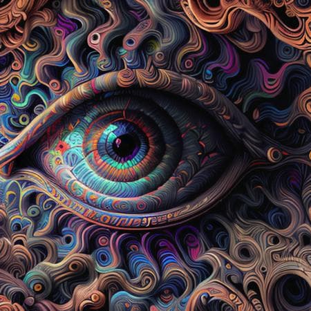 AI generated: psychedelic, eye, illustration, detailed, 8k, simple background, <lora:psychedelic_portrait:1>