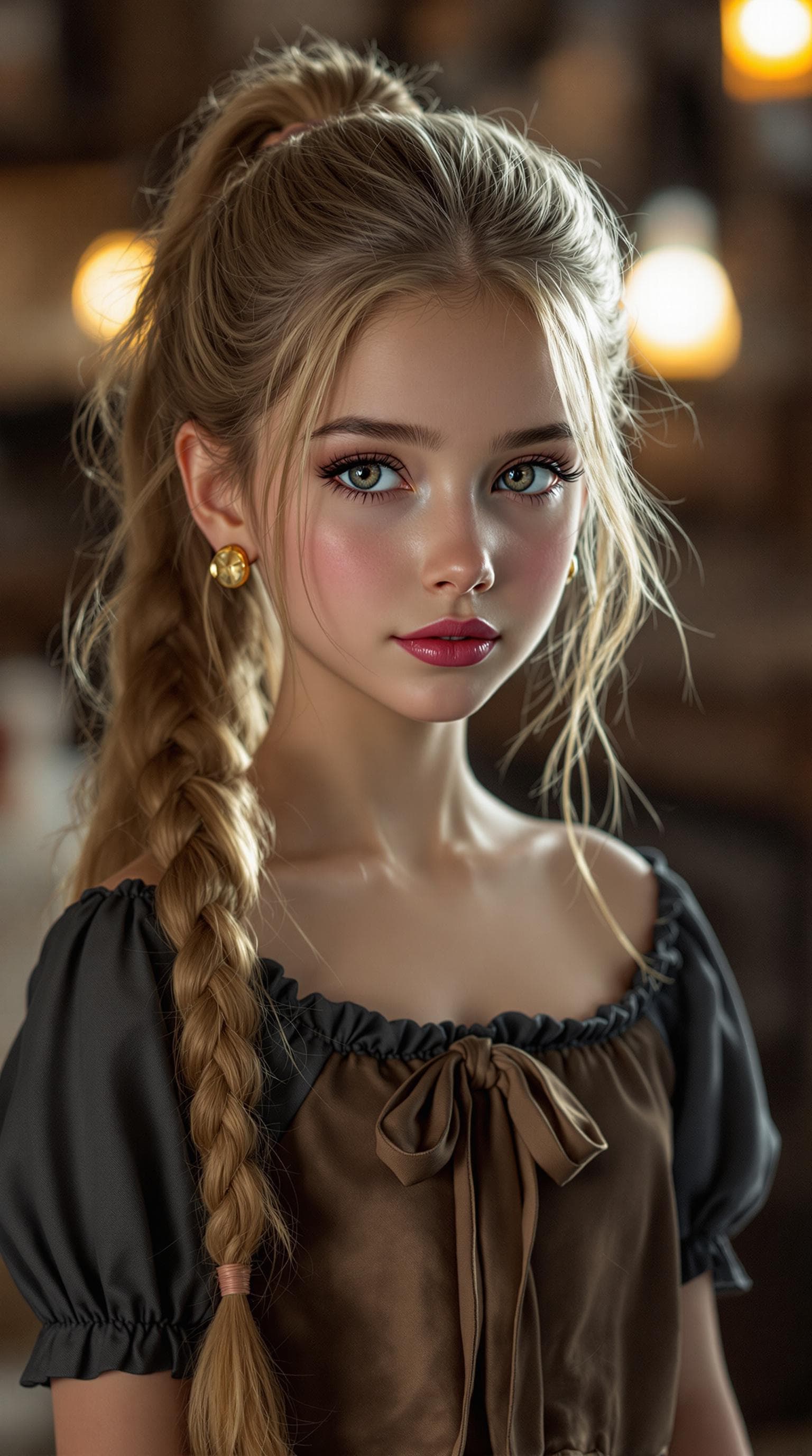 AI generated: a professional photo of a exceptionally beautiful girl in the world (age 9), (nine year old), highly...