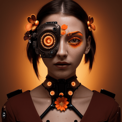 AI generated: ultra detailed,  lilly,   gold-tipped petals, orange, burgundy , brown, cyborg, highfashion, flowers...